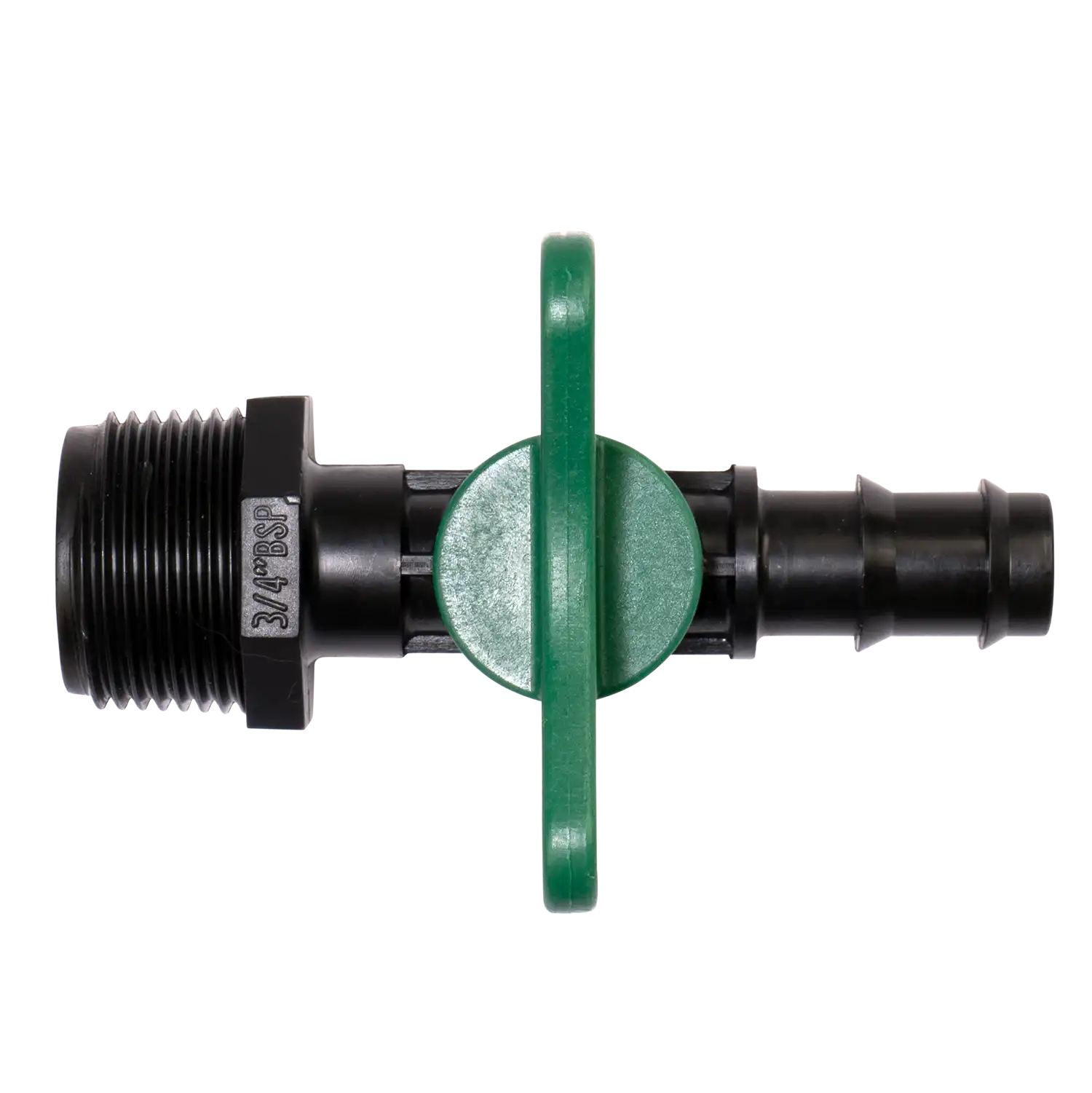 Barbed flow control tap
